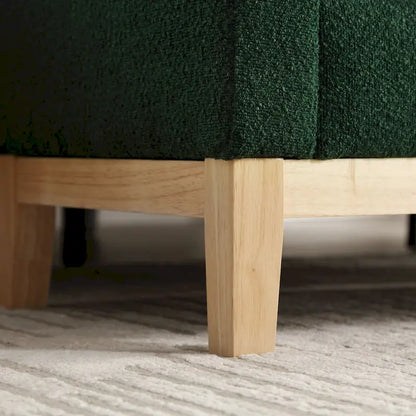 Banc de chambre moderne capitonné en boucle avec pieds en bois, banc d'entrée