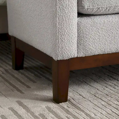 Banc de chambre moderne capitonné en boucle avec pieds en bois, banc d'entrée