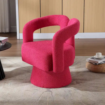 Fauteuils d'appoint HOMEFUN en tissu bouclé, pivotants à 360 degrés, style tonneau confortable