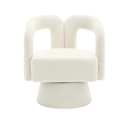 Fauteuils d'appoint HOMEFUN en tissu bouclé, pivotants à 360 degrés, style tonneau confortable