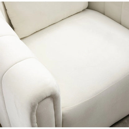 Fauteuil rond pivotant à 360° en velours surdimensionné Ebello, confortable et doté d'un coussin moelleux, idéal pour le salon ou la chambre.