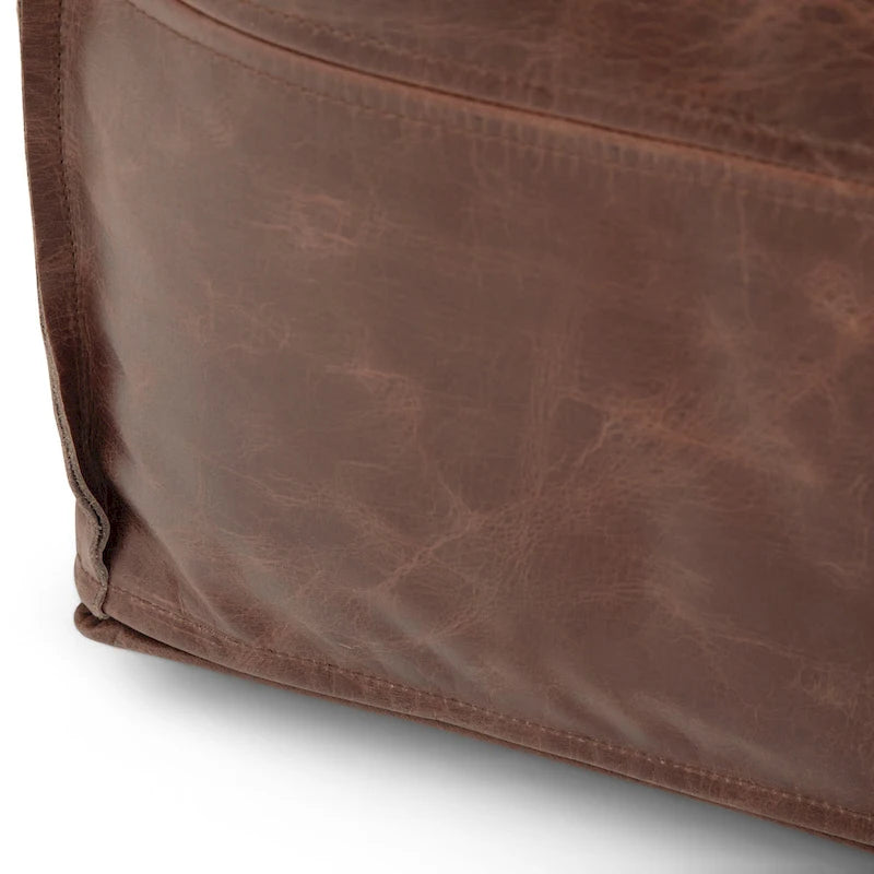 Pouf carré bohème Erving en cuir WYNDENHALL
