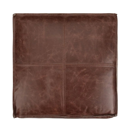 Pouf carré bohème Erving en cuir WYNDENHALL