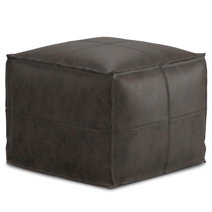 Pouf carré bohème Erving en cuir WYNDENHALL