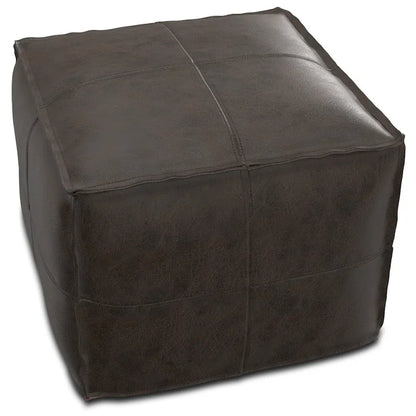 Pouf carré bohème Erving en cuir WYNDENHALL