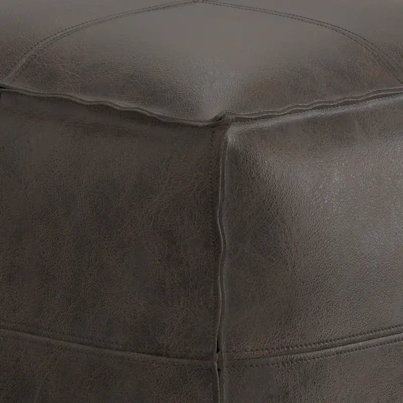 Pouf carré bohème Erving en cuir WYNDENHALL