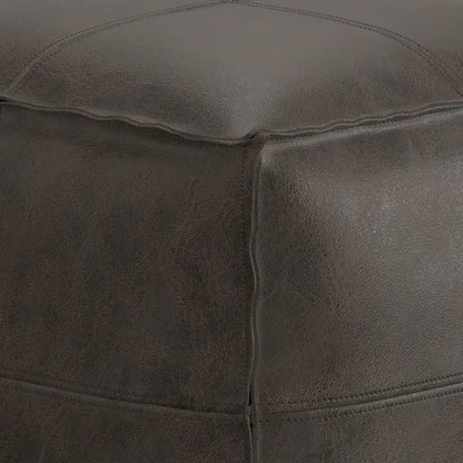 Pouf carré bohème Erving en cuir WYNDENHALL