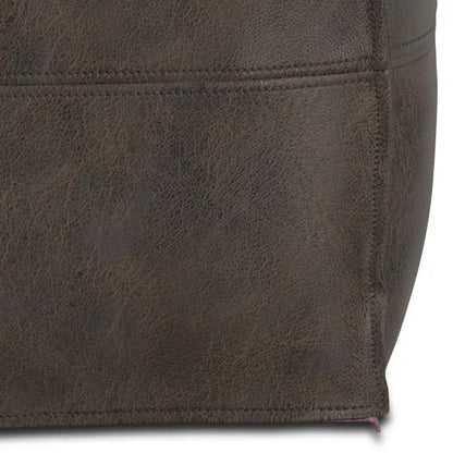 Pouf carré bohème Erving en cuir WYNDENHALL