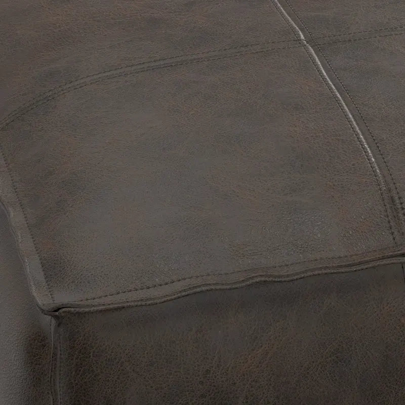 Pouf carré bohème Erving en cuir WYNDENHALL