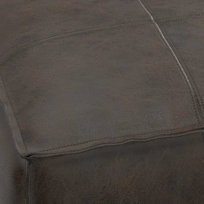 Pouf carré bohème Erving en cuir WYNDENHALL