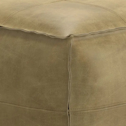 Pouf carré bohème Erving en cuir WYNDENHALL