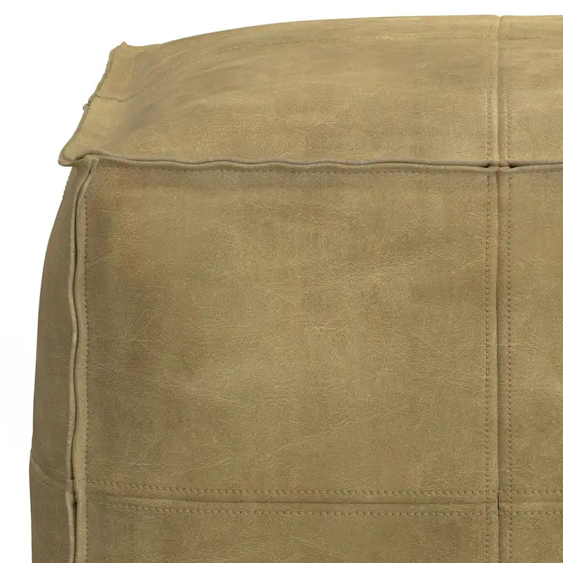 Pouf carré bohème Erving en cuir WYNDENHALL