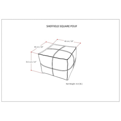 Pouf carré bohème Erving en cuir WYNDENHALL
