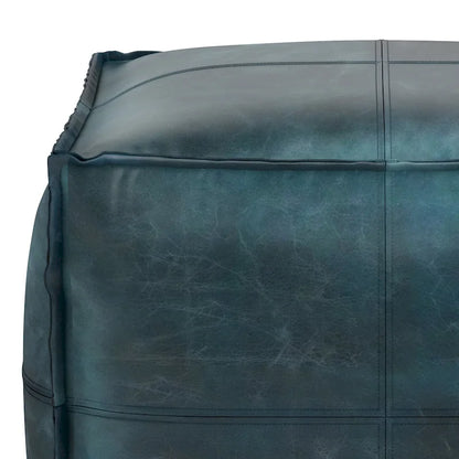 Pouf carré bohème Erving en cuir WYNDENHALL