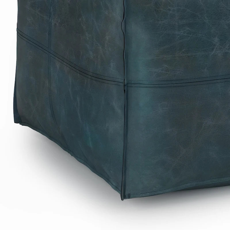 Pouf carré bohème Erving en cuir WYNDENHALL
