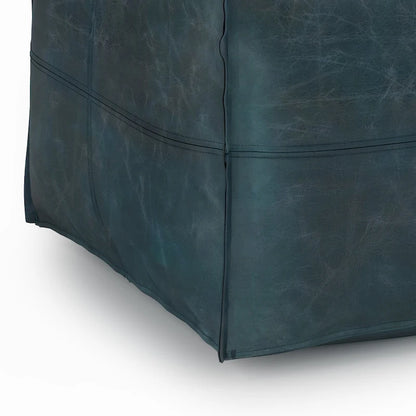Pouf carré bohème Erving en cuir WYNDENHALL
