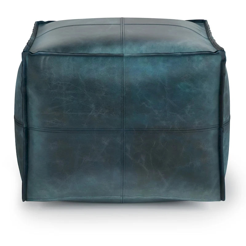 Pouf carré bohème Erving en cuir WYNDENHALL