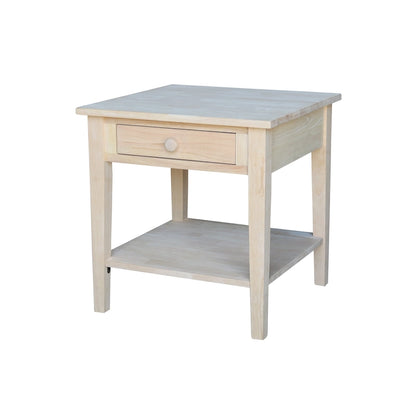 Table d'appoint carrée Spencer en bois d'hévéa massif - 61 cm L x 61 cm P x 64 cm H