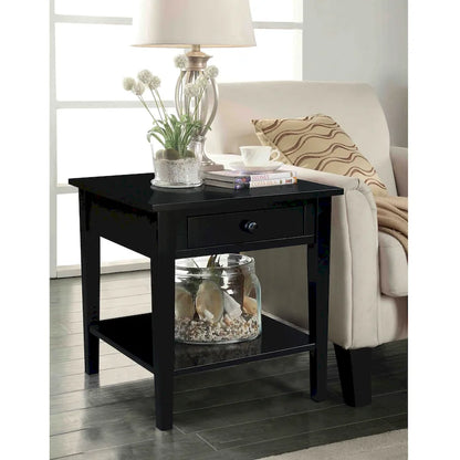 Table d'appoint carrée Spencer en bois d'hévéa massif - 61 cm L x 61 cm P x 64 cm H