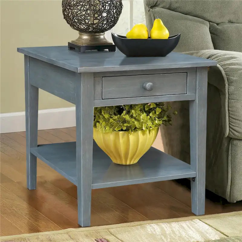 Table d'appoint carrée Spencer en bois d'hévéa massif - 61 cm L x 61 cm P x 64 cm H