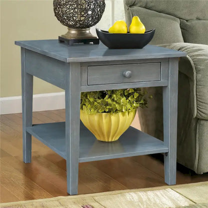 Table d'appoint carrée Spencer en bois d'hévéa massif - 61 cm L x 61 cm P x 64 cm H
