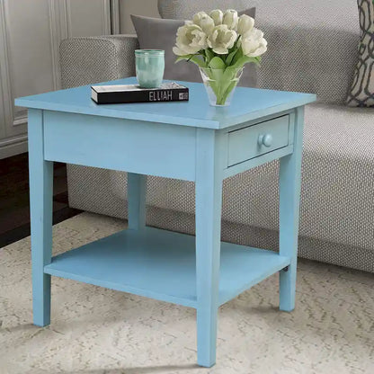 Table d'appoint carrée Spencer en bois d'hévéa massif - 61 cm L x 61 cm P x 64 cm H