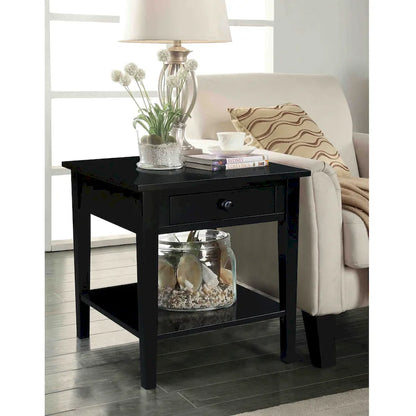 Table d'appoint carrée Spencer en bois d'hévéa massif - 61 cm L x 61 cm P x 64 cm H