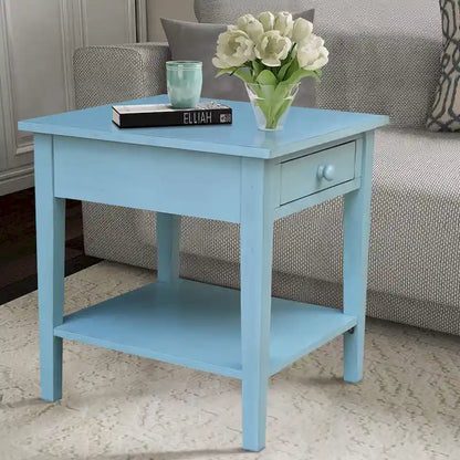 Table d'appoint carrée Spencer en bois d'hévéa massif - 61 cm L x 61 cm P x 64 cm H