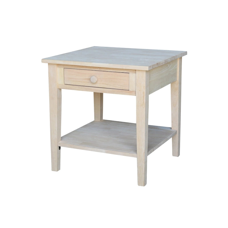 Table d'appoint carrée Spencer en bois d'hévéa massif - 61 cm L x 61 cm P x 64 cm H