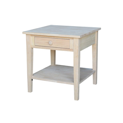 Table d'appoint carrée Spencer en bois d'hévéa massif - 61 cm L x 61 cm P x 64 cm H