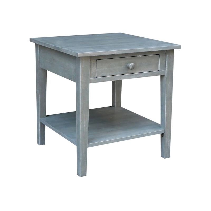 Table d'appoint carrée Spencer en bois d'hévéa massif - 61 cm L x 61 cm P x 64 cm H