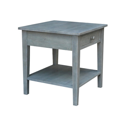 Table d'appoint carrée Spencer en bois d'hévéa massif - 61 cm L x 61 cm P x 64 cm H
