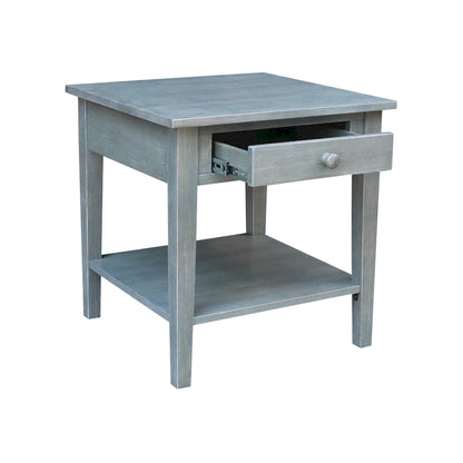 Table d'appoint carrée Spencer en bois d'hévéa massif - 61 cm L x 61 cm P x 64 cm H