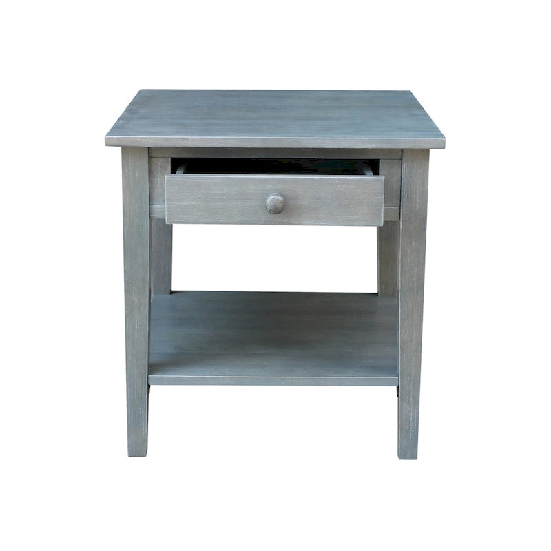 Table d'appoint carrée Spencer en bois d'hévéa massif - 61 cm L x 61 cm P x 64 cm H