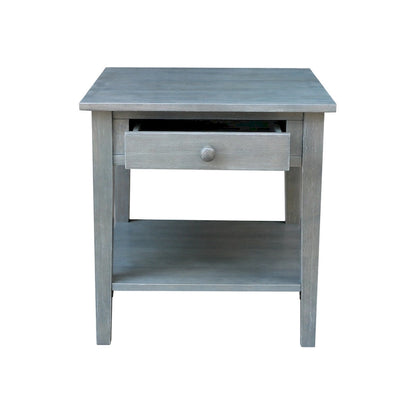Table d'appoint carrée Spencer en bois d'hévéa massif - 61 cm L x 61 cm P x 64 cm H