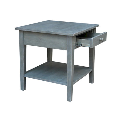 Table d'appoint carrée Spencer en bois d'hévéa massif - 61 cm L x 61 cm P x 64 cm H