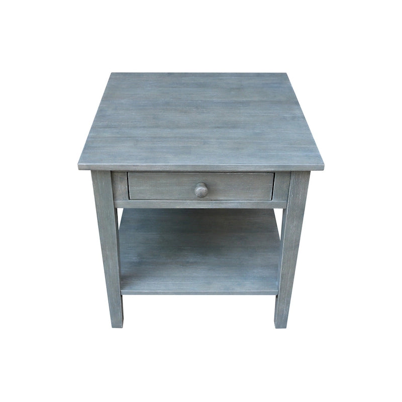 Table d'appoint carrée Spencer en bois d'hévéa massif - 61 cm L x 61 cm P x 64 cm H