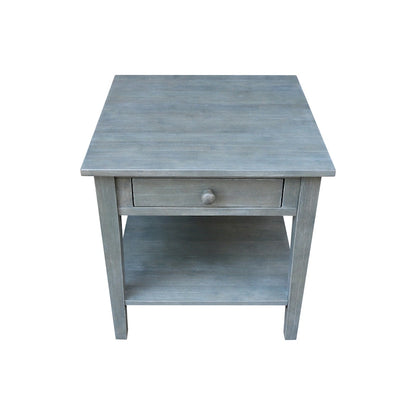 Table d'appoint carrée Spencer en bois d'hévéa massif - 61 cm L x 61 cm P x 64 cm H
