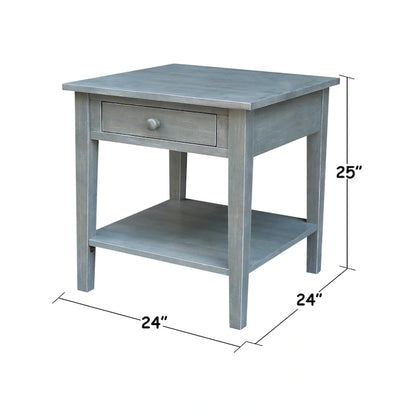 Table d'appoint carrée Spencer en bois d'hévéa massif - 61 cm L x 61 cm P x 64 cm H