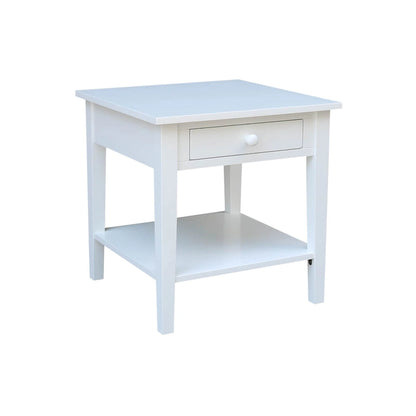 Table d'appoint carrée Spencer en bois d'hévéa massif - 61 cm L x 61 cm P x 64 cm H