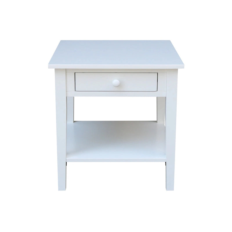 Table d'appoint carrée Spencer en bois d'hévéa massif - 61 cm L x 61 cm P x 64 cm H