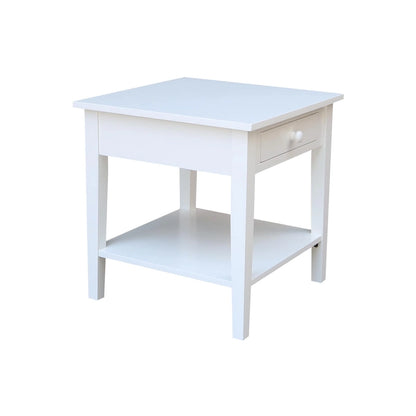 Table d'appoint carrée Spencer en bois d'hévéa massif - 61 cm L x 61 cm P x 64 cm H