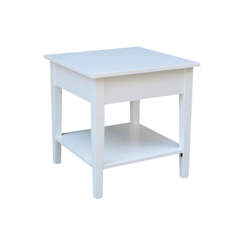 Table d'appoint carrée Spencer en bois d'hévéa massif - 61 cm L x 61 cm P x 64 cm H