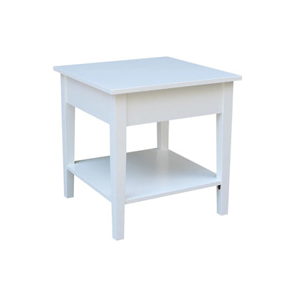 Table d'appoint carrée Spencer en bois d'hévéa massif - 61 cm L x 61 cm P x 64 cm H