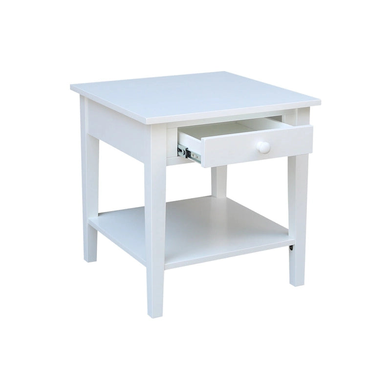 Table d'appoint carrée Spencer en bois d'hévéa massif - 61 cm L x 61 cm P x 64 cm H