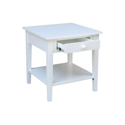 Table d'appoint carrée Spencer en bois d'hévéa massif - 61 cm L x 61 cm P x 64 cm H