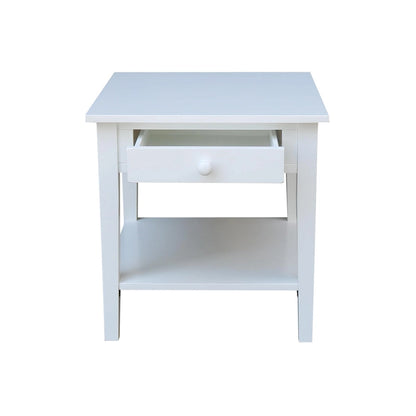 Table d'appoint carrée Spencer en bois d'hévéa massif - 61 cm L x 61 cm P x 64 cm H