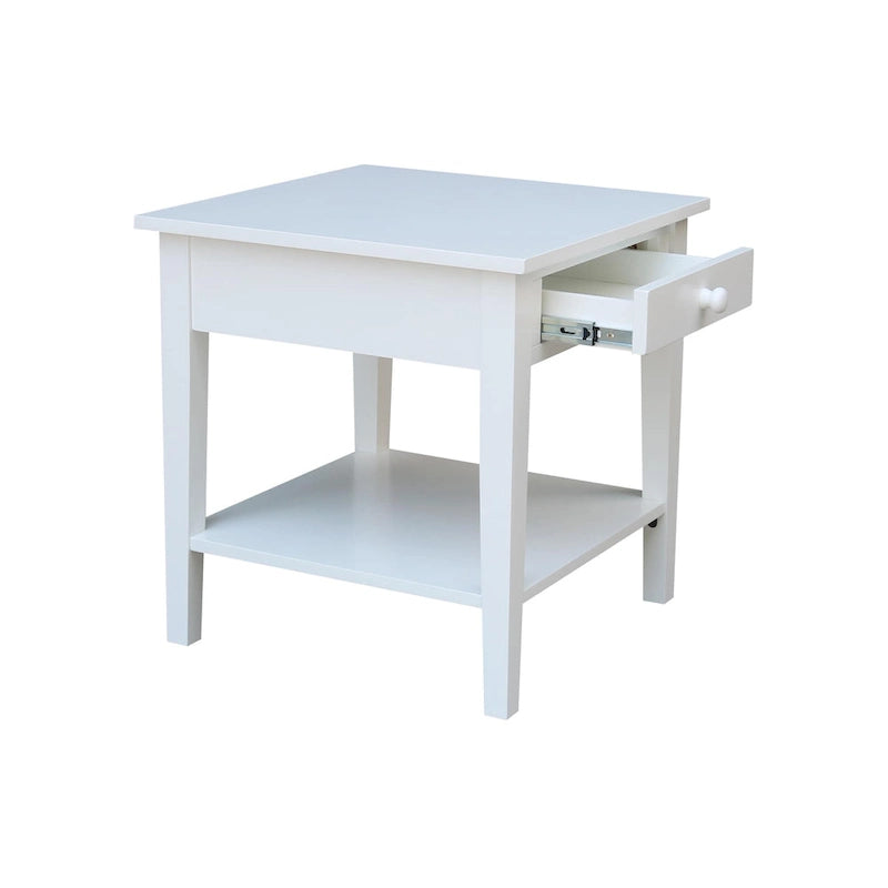 Table d'appoint carrée Spencer en bois d'hévéa massif - 61 cm L x 61 cm P x 64 cm H