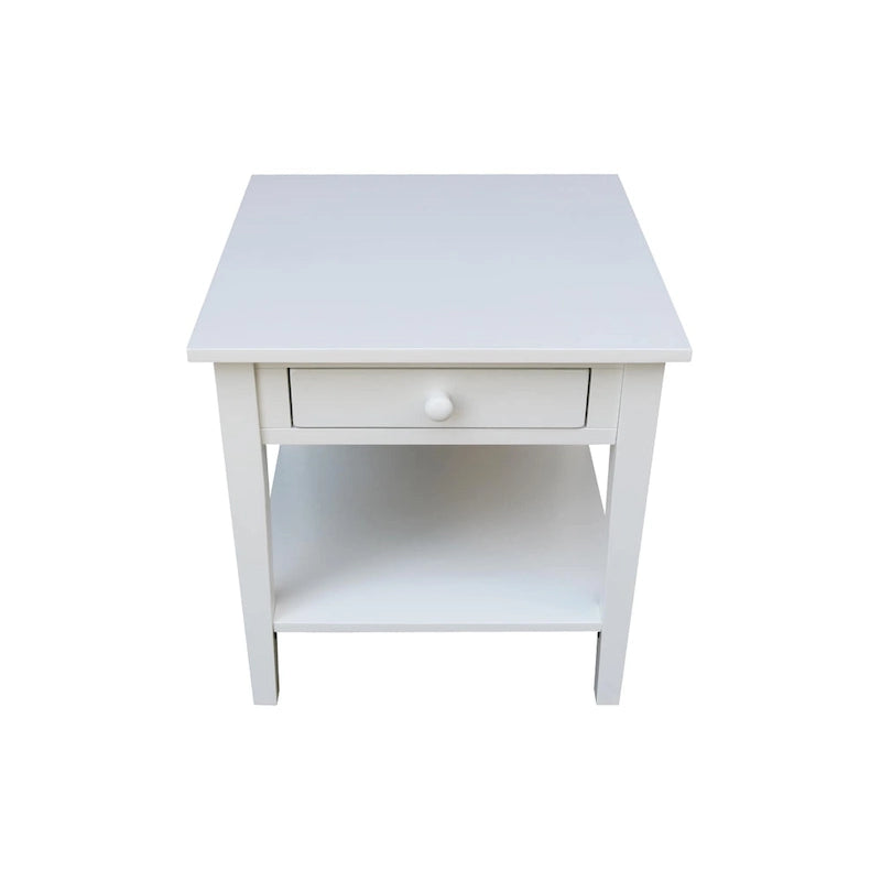 Table d'appoint carrée Spencer en bois d'hévéa massif - 61 cm L x 61 cm P x 64 cm H