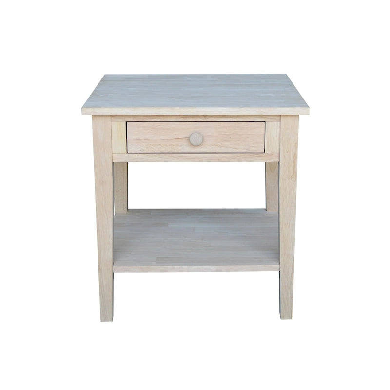 Table d'appoint carrée Spencer en bois d'hévéa massif - 61 cm L x 61 cm P x 64 cm H